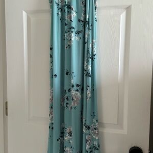 Maurices Floral Maxi Dress - Teal and Pink
